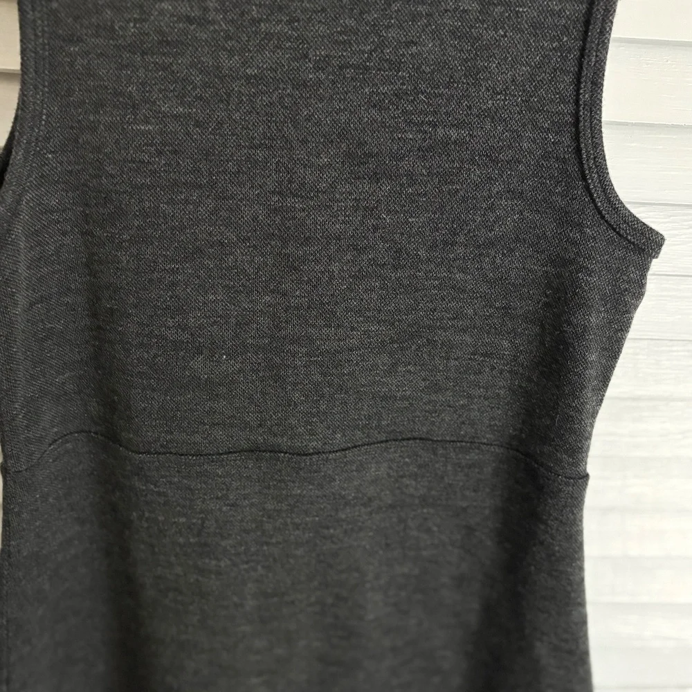 Topshop Dark Grey Women’s Sz 8 Seamed Sleeveless Bodycon Strech Tunic Mini Dress - Picture 4 of 7